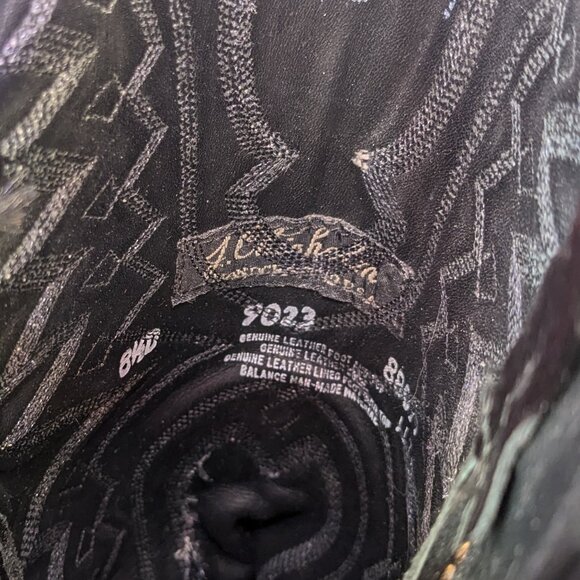 J Chisholm Great Condition Vintage Men's 8.5D Black Cherry Ostrich Leg Hide - Picture 12 of 13